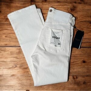 NWT Rag & Bone The Maya High Rise Ankle Straight White Denim Jeans Size 24
